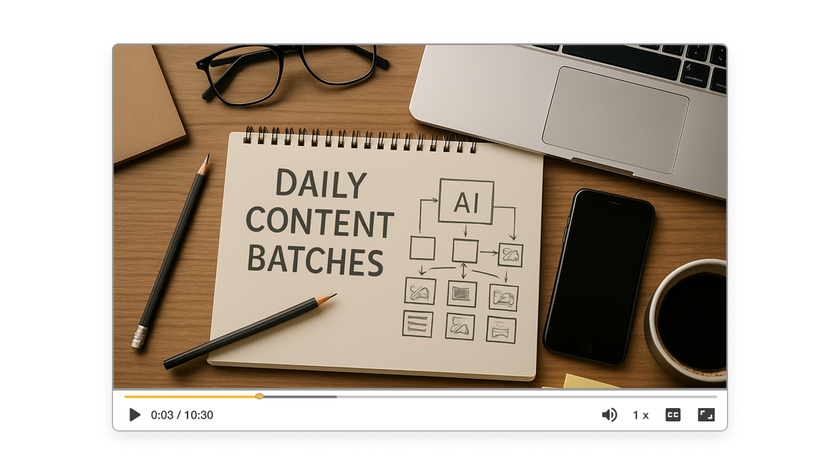 AI daily content batch creator dashboard with calendar and script tools